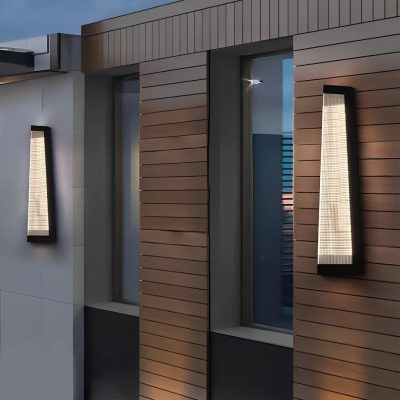 LED375Striped Acrylic Waterproof LED Black Modern Outdoor Wall Lights Fixture