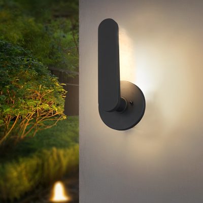 LED37312 in. High Matte Black Aluminum Armed LED Outdoor Wall Light