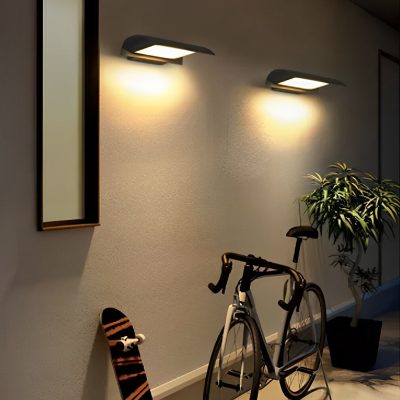 LED377Curved Outdoor Waterproof LED Black Modern Minimalist Wall Lamp Exterior Lighting