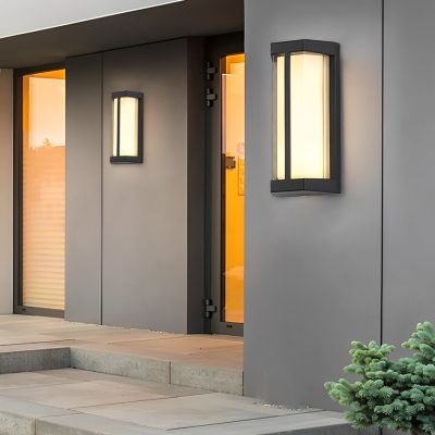LED385Waterproof Double Acrylic Shade LED Black Modern Outdoor Wall Lights