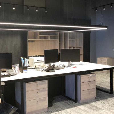 LED396 Modern Pendant Lamp Black White Suspended Lighting Hanging Customized Square Led Linear Light