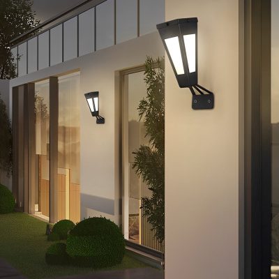 LED392Waterproof Intelligent Metal LED Black Modern Solar Outdoor Wall Light