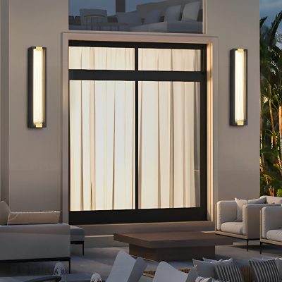 LED384Rectangular Waterproof LED Black Modern Porch Lights Wall Sconces