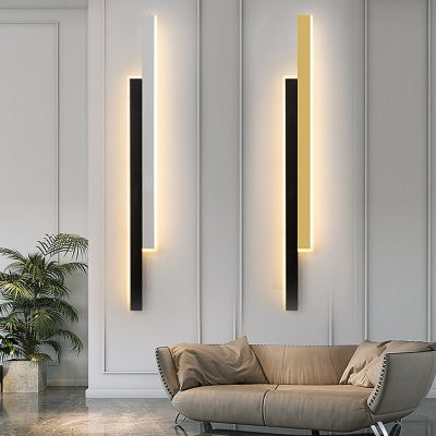 LED379Nordic Minimalist Double Long Strip LED Wall Lamp for Living Room Bedside Aisle